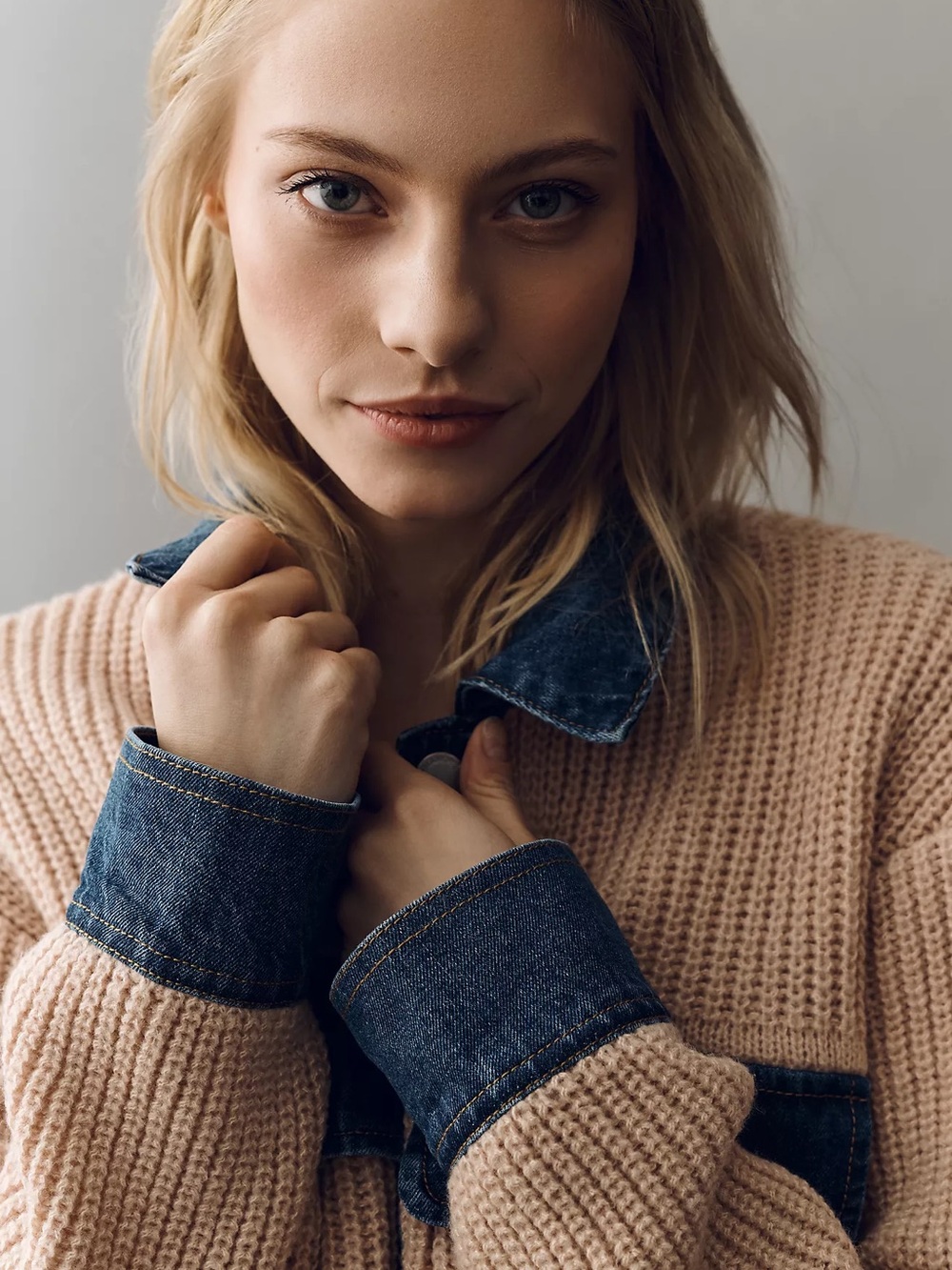 NWT Size M - BLANKNYC Playing the Field Denim Knit jacket (NWT US$ 128) - Picture 4 of 14